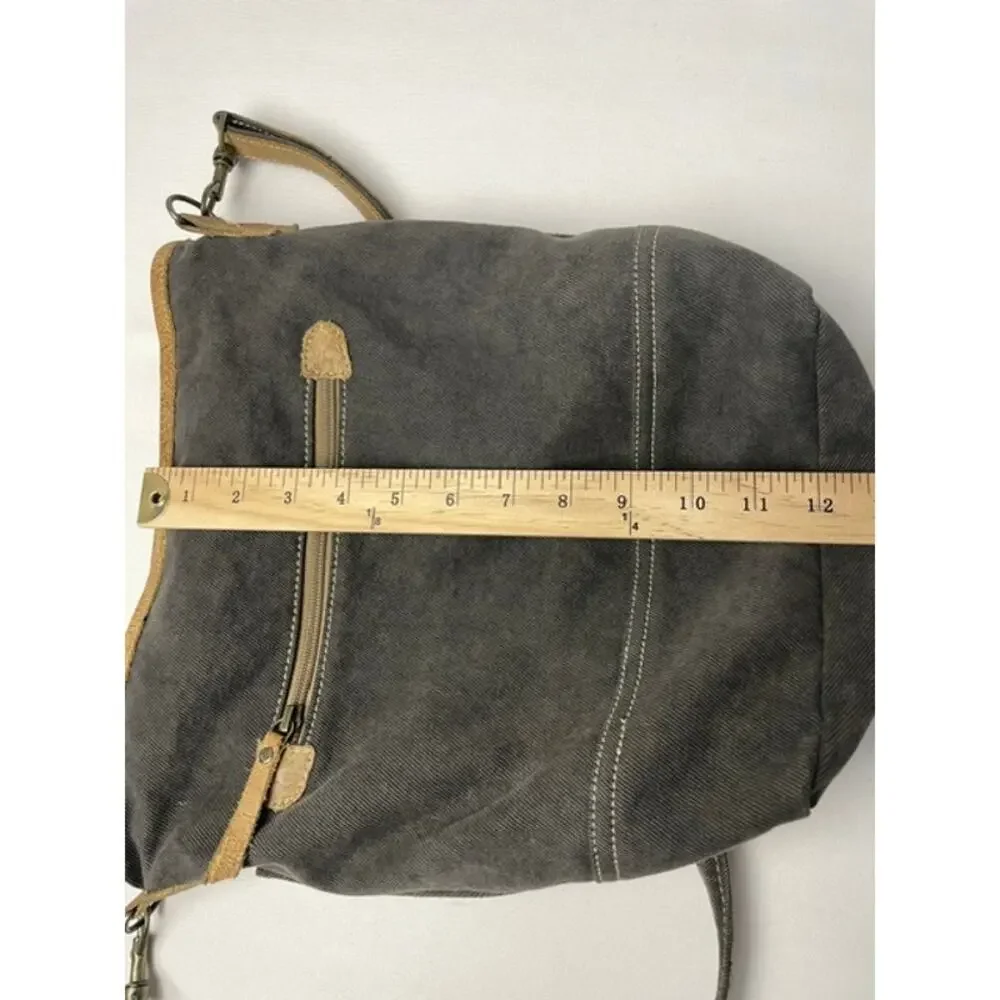 Myra Bag Canvas & Leather Crossbody Shoulder Bag Boho Western Farmhouse Tote